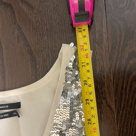 Club Monaco Silver Sequin Mini Sheath Dress - Picture 8 of 15